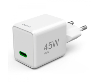 Ładowarka i akumulator Hama Ładowarka sieciowa Supermini GAN USB-C 45W PD/QC